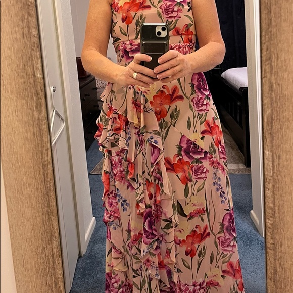 Eliza J floral halter gown.Like new. - Picture 8 of 10